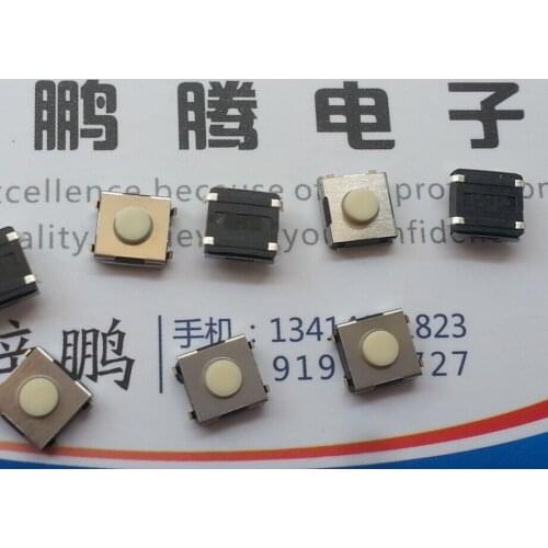 10PCS/lot Imported Taiwan Yuanda DIP touch switch 6*6*3.1 SMD 4-foot package foot button fretting white