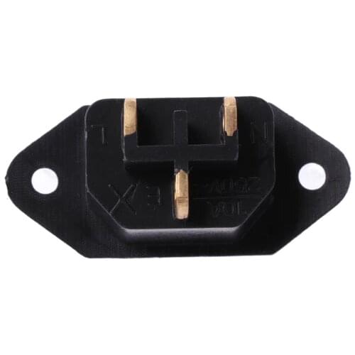 10 Pcs/Set AC 250V 10A 3-Pin Terminal IEC320 C14 Inlet Power Plug Socket Black Mar28