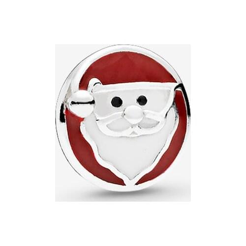 100% 925 Sterling Silver Jolly Santa Petite Locket Charms Petite Fits Floating Locket Necklace for Women Jewelry Making