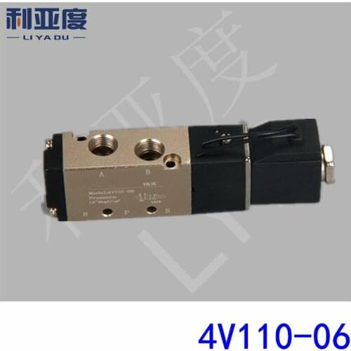 4V110-06 G1/8 Pneumatic components Two tee Solenoid valve DC12V DC24V AC220V AC110V
