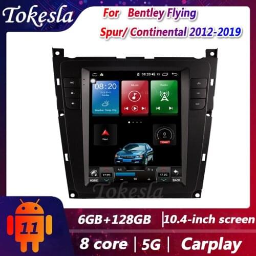 Tokesla Car Radio for Bentley Flying Spur Continental Android Stereo receiver Central Multimedia Player Gps Navigation 2012-2019