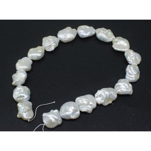 AA white pearl flat oval baroque keshi pearl 20-30mm FPPJ wholesale nature for DIY jewelry loose beads 40cm