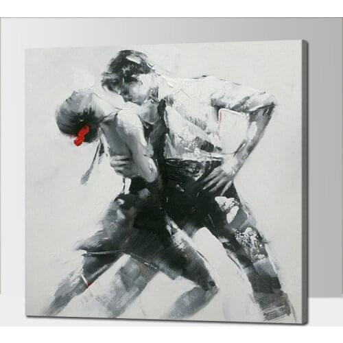 No Frame Dropshipping Home Decoration Man and Woman Dancer Frameless Wall Art Picture By 100% Handmade Oil Painting On Canvas
