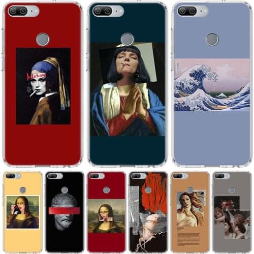 Art Aesthetic Van Gogh Mona Lisa David Phone Case for Huawei Honor 10 9 20 7A 7X 8A 8S 8X 9X Lite Pro Y5 Y6 Y7 Y9S 2019 10i 20i