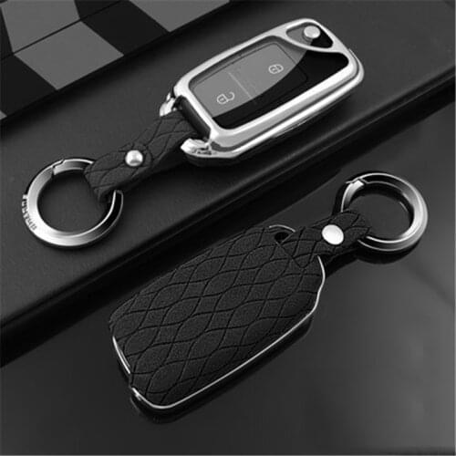Faux Flip fur car key case For VW Golf Bora Jetta POLO7 MK7 Passat Skoda Kodiaq Superb Octavia Combi A7 A5 Fabia SEAT Ibiza Leon