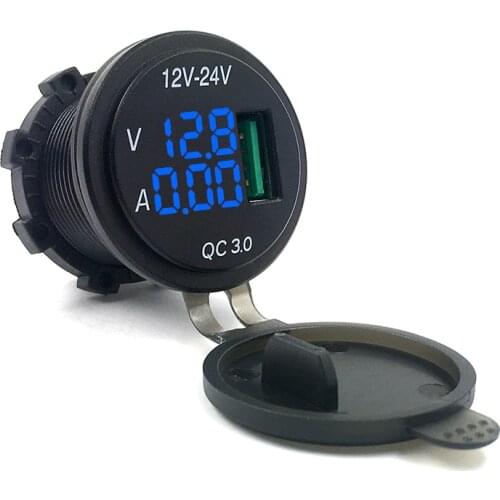 DC12-24V Voltmeter/ ammeter/ USB quick charge 3.0 for phone GPS