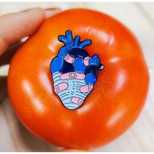 Pink Band-aid repair Blue Broken heart Pins medical Brooches Cartoon Anatomy Lapel enamel Pin Badge Shirt Bag Women Men Jewelry