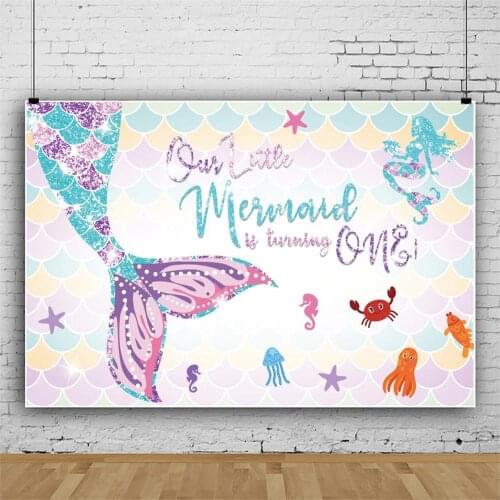 Little Mermaid Photography Backdrops Photophone Celebration Birthday Party Background for Photo Studio Underwater