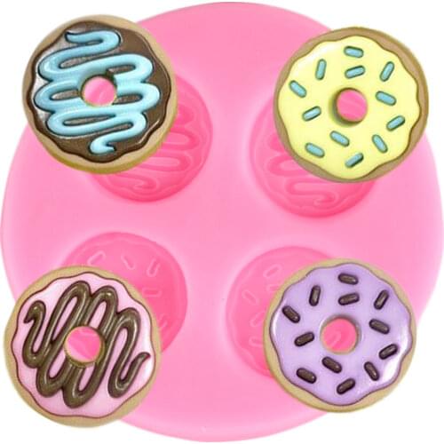 Donuts Shape Silicone Molds Baby Birthday Chocolate Fondant Cake Decorating Tools Candy Polymer Clay DIY Baking Moulds