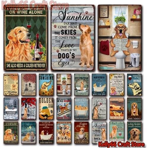 [ Kelly66 ] Pet Dog Bath Soap You Are My Sunshine With Golden Tin Art Metal Sign Home Pub Bar Decor Painting 20*30 CM Size Dy202
