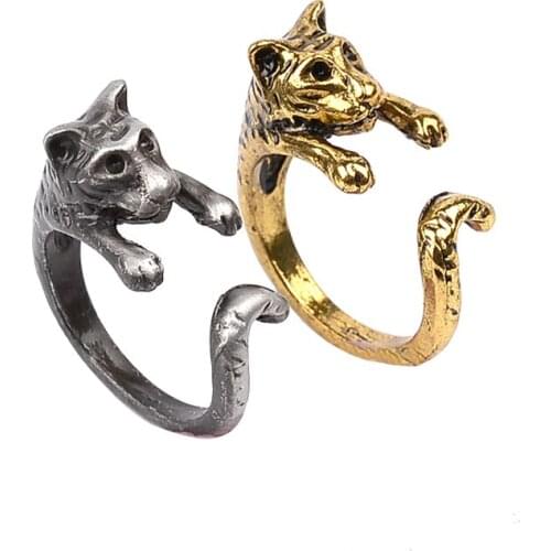 Hot Sell Animal Tiger Head Ring For Lover Fashion Gold Silver Plated Charm Adjustable Ring jewelry Couple Christmas Wedding Gift