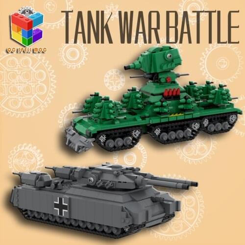MOC P1000 Super Tank Landcruiser Building Blocks WW2 Military Weapon Bricks Model Army Toys Gifts For Children Kids