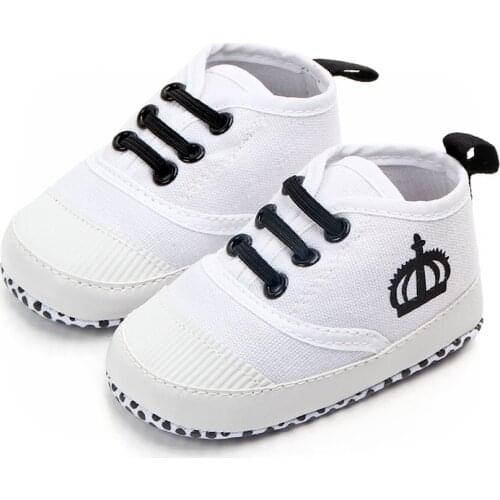 Baby Boy Shoes Sneakers Casual Canvas Crown First Walkers Moccasins Soft Sole Infant Shoes Newborn Red Toddler Shoes Footwear