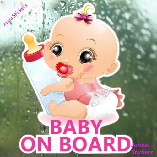 Cute Baby on Board Car Sticker Funny Colorful Car Stickers Baby In Car Auto Bumper Truck Camper SUV Fine Decal Decor PVC17x13cm