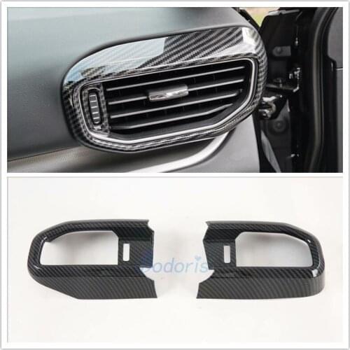 Carbon fiber look Dashboard Air Vent AC Outlet Strips Moulding Trims Sticker Car Styling For Ford Explorer 2020 2021 Accessories