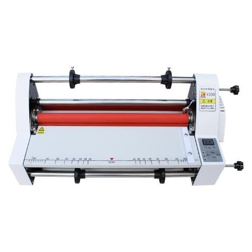 Voltage: 220V/50hz Power: Less than 700W Laminating width: 350mm Laminating speed: 1.1m/ min Working temperature: 0-180 degrees