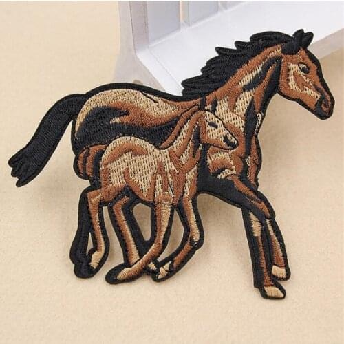 Clothing diy embroidery iron on patch deal with it 125mm horse biker patches for clothes flower stickers fabric free shipping
