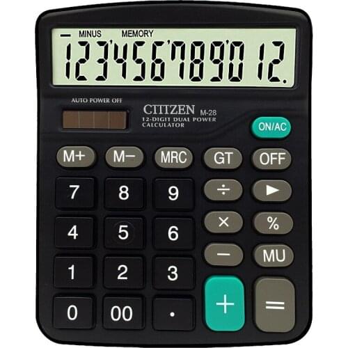 Genuine Desktop Dual Power 12 Digital Display General Purpose Calculator For Daily Office Working, Shipping No Battery