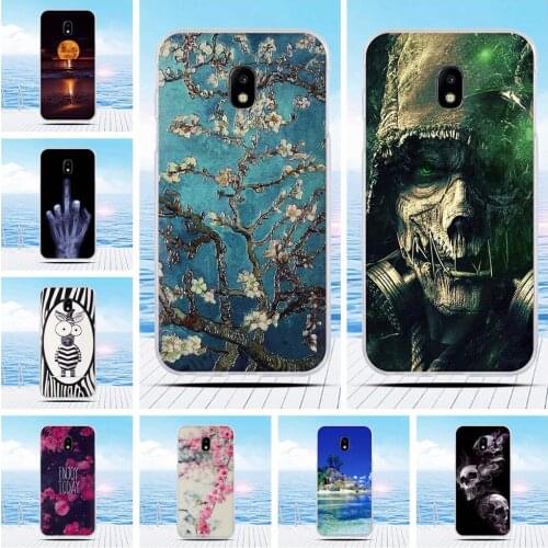 For Samsung Galaxy J3 2017 J330F J3 Pro 2017(EU Version) 3D Relief Printing Flower Back Cover TPU Soft Silicone Coque Capa Funda