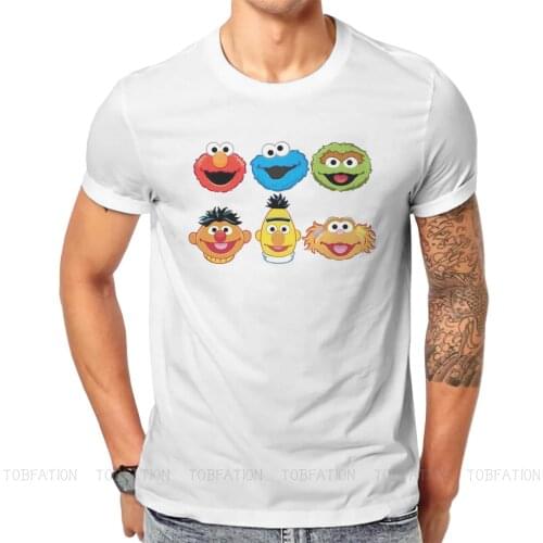 Sesame Street 80s TV Series Characters T Shirt Classic Fashion High Quality Tshirt Big Size Crewneck Men Clothes