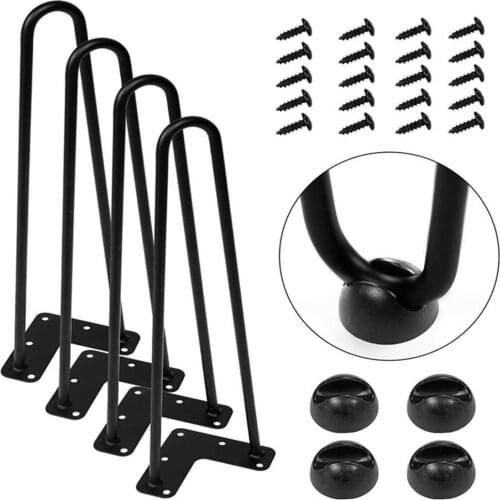 20 Inch Furniture Hairpin Legs Hardware Easy Install High Stability Heavy Duty Modern Iron Anti-slip Desk Leg for DIY Handcrafts