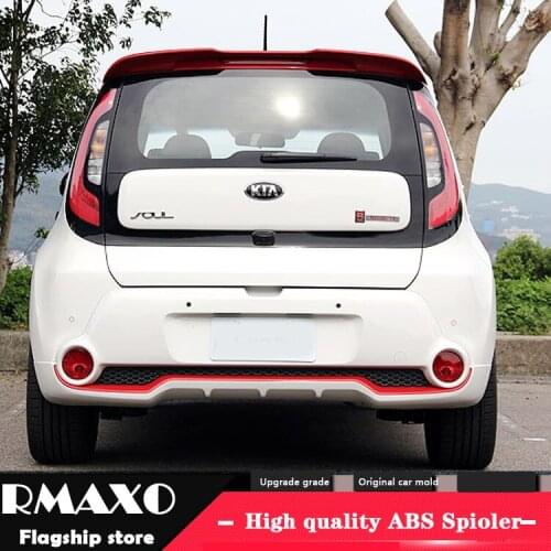 For KIA Soul Spoiler 2018-2019 KIA Soul Spoiler High Quality ABS Material Car Rear Wing Primer Color Rear Spoiler
