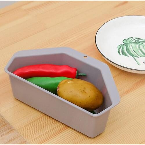 Kitchen Triangular Sink Strainer Filter Drain Rack Household Vegetable Fruit Storage Holder Plastic Basket Shelf Kitchen Storage
