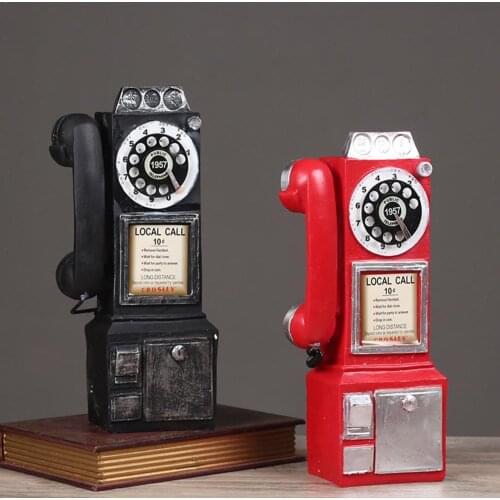 Vintage Telephone Model Wall Hanging Crafts Resin Home Model Telephone Decoration Creative Furniture Vintage Gift Miniature O8R1