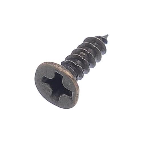 500PCs Flat Round Head Phillips Screws Fit Hinges Recessed Countersunk Self-Tapping Screws Bronze Tone 6x2mm