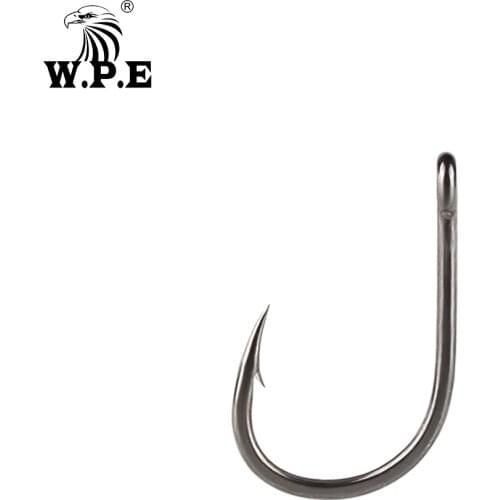 W.P.E BKK 30pcs/lot Fishing Hook 2#-8# Barbed Circle Fishhooks High Carbon Steel Stainless Fishing Hook Jig Carp Fishing Tackle