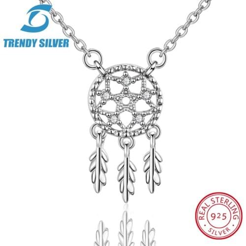 925 sterling silver necklace chain for women woman rose gold plated pendant jewelry pave CZ