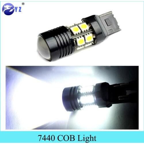 2Pcs T20 7440 W21W 7441 White CREE Chips R5 12 SMD LED Turn Signal Backup Reverse High Power 10W Lights Free Shipping