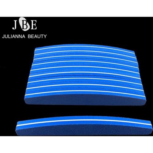 50pcs/lot Blue Professional Nail File Trimmer Buffer lime a ongle Nail Art Tools Washable Buffing Sanding File Sponge