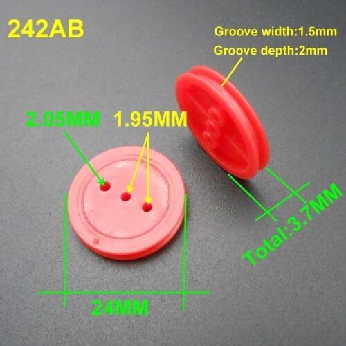 500Pcs 24MM Plastic Pulley Gear Model Motor Wheels Outer Dia. 24mm Shaft Inner Dia. 2mm Hole 1.95MM 2.05MM 242AB Red NEW *FD009