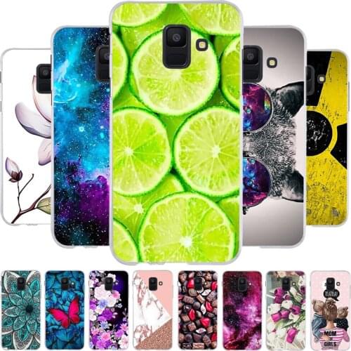 B Floral Case For Samsung A6 2018 Cover A 6 A600F Soft Silicone TPU Luxury Phone Case For Samsung Galaxy A6 2018 Case