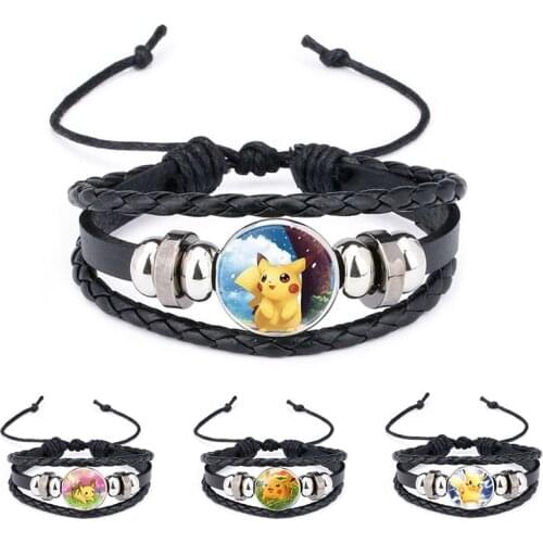 Pokemon Pikachu Bracelet Cartoon Anime Character Accessories Fashion Women Bracelet Mens Bracelet Birthday Present