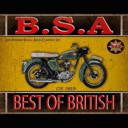 BSA C15 1959 MOTORCYCLE METAL TIN SIGN POSTER WALL PLAQUE