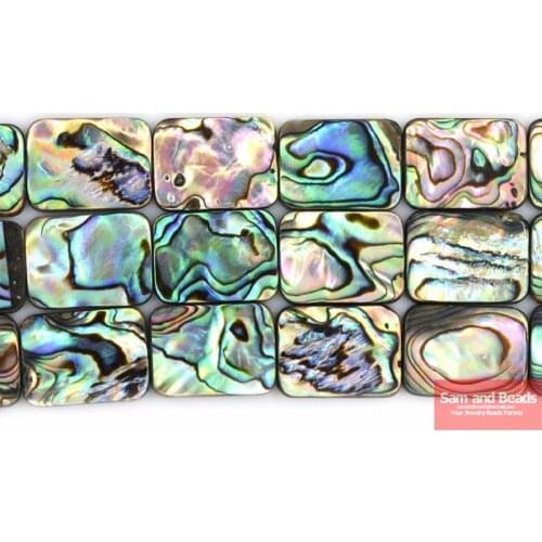 High Quality Rectangle Abalone Shell Beads for Jewelry Making Strand 7.5" for Bracelet Necklace Making ROAB01
