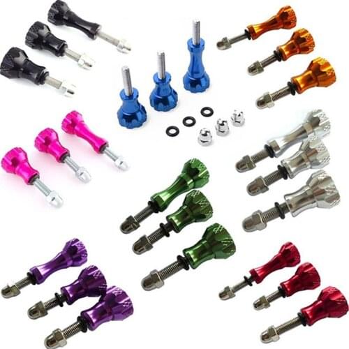 Long / Short Three-piece Camera Screw Set Aluminum Alloy Metal Action Camera Tripod Monopod Mount Thumbscrew for Compact