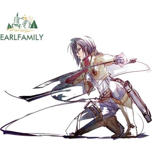 EARLFAMILY 13cm x 8.9cm For Attack on Titan Vinyl Car Stickers Fine Decal Personality Waterproof Decals Car Door Protector