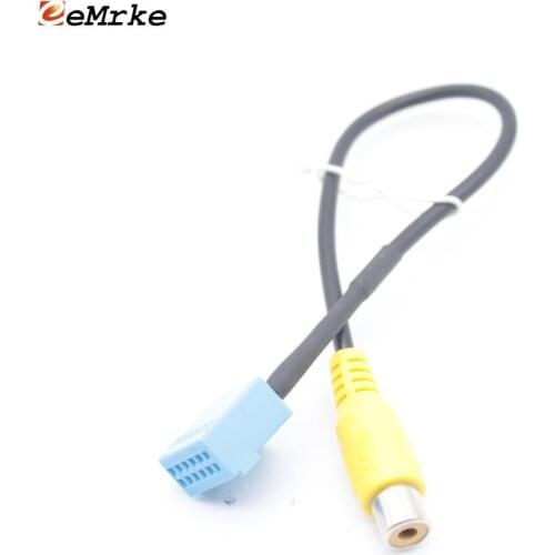 EEMRKE Car Rearview Camera Adapter Connector Wire for Volkswagen for Skoda 5.5 /8 / 6.5 Inch MIB Screen Video Input RCA Cable