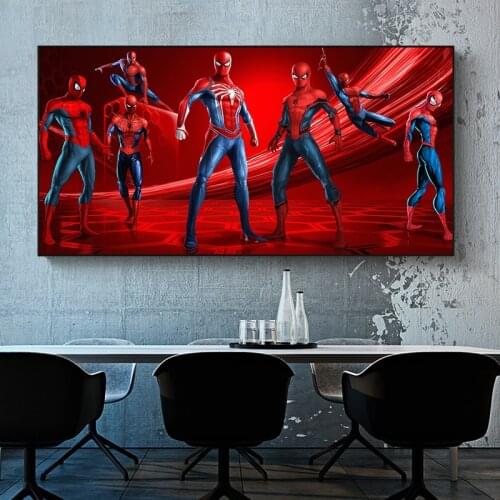 Marvel Avengers Comics Canvas Paintings Spiderman Posters and Anime Prints Wall Art Pictures for Living Room Home Decoration