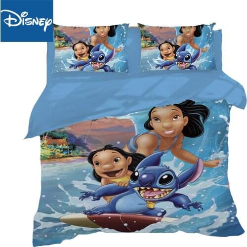 Disney stitch 3D print bedding set queen size comforter covers for kids double bed spread home textile 3-4pcs bedroom decoration