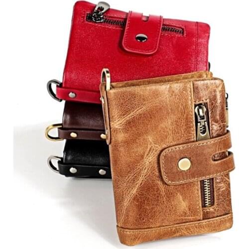 Bisi Goro Unisex Note Compartment Cpin Pocket Card Holder Business Casual Genuine Leather Small Wallet Men Money Case 12*9 cm