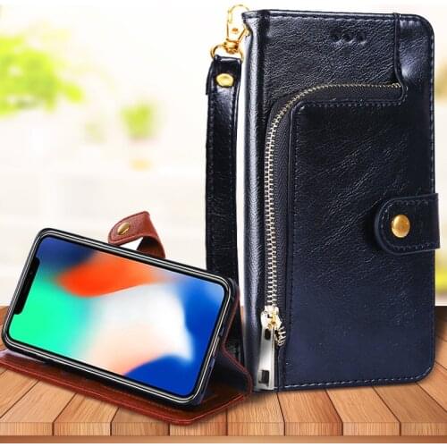 For Meizu 16 16XS 16X 15 Lite V8 Pro Note 9 8 MX8 Fashion Zipper Wallet Flip Leather Case Lanyard Card Slots Stand Phone Cover