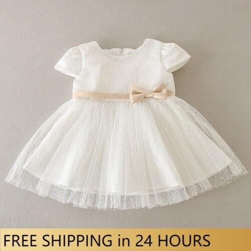 Vintage White baptism dress baby girls christening Lace Satin dress infants Newborn Baby Girl Christening Birthday outfit