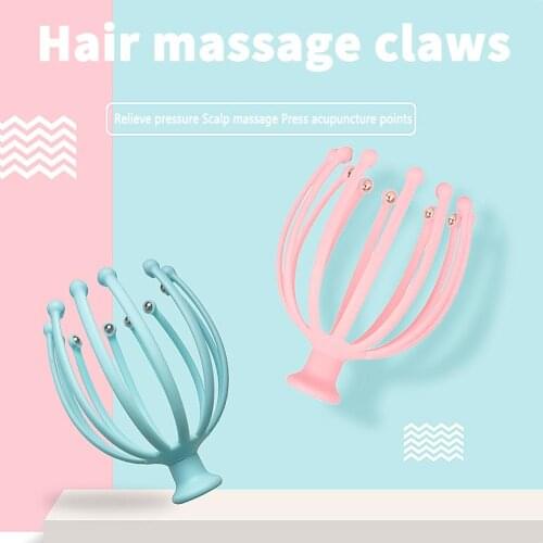 Scalp Head Massager Portable Handheld Head Massager Scratcher for Stress and Pain Relief Octopus Shaped Massager Relax Tool
