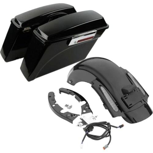 Motorcycle Saddlebags Rear Fender LED Light For Harley Touring Road King Electra Glide Street Glide 2009-2013