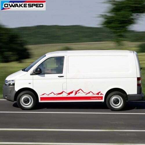 Mountain Graphics Decal Car Sticker For Volkswagen Transporter T4 T5 T6 Outdoor Sport California Auto Body Door Side Stripes