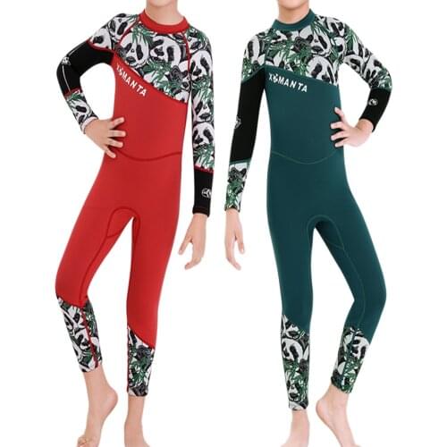 2.5mm Neoprene Wetsuit Kids Swimwears Diving Suits Long Sleeve UV Protection Thermal Swimsuit Children One-Piece Jumpsuit